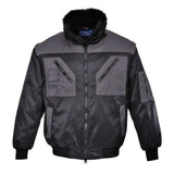 Portwest Two Tone Pilot Jacket PJ20 - Black Grey - Customisable Jacket