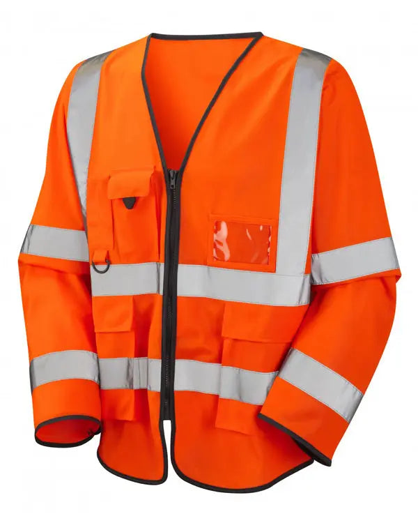 Beeswift Hi Vis Long Sleeve Executive Id Jerkin Pkjexec - Orange - Customisable Jerkins