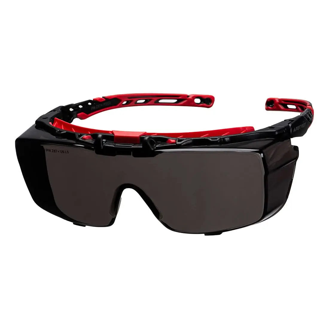 Portwest Extra OTG Safety Glasses - Smoke OneSize - Customisable PPE