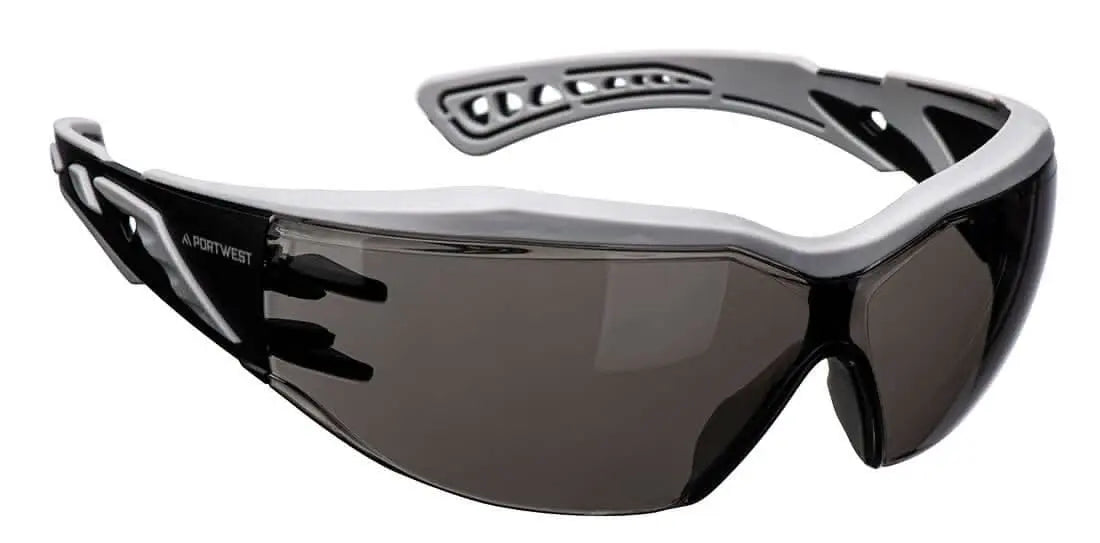 Portwest Dynamic Plus Kn Safety Glasses PS20 - Smoke - Customisable PPE