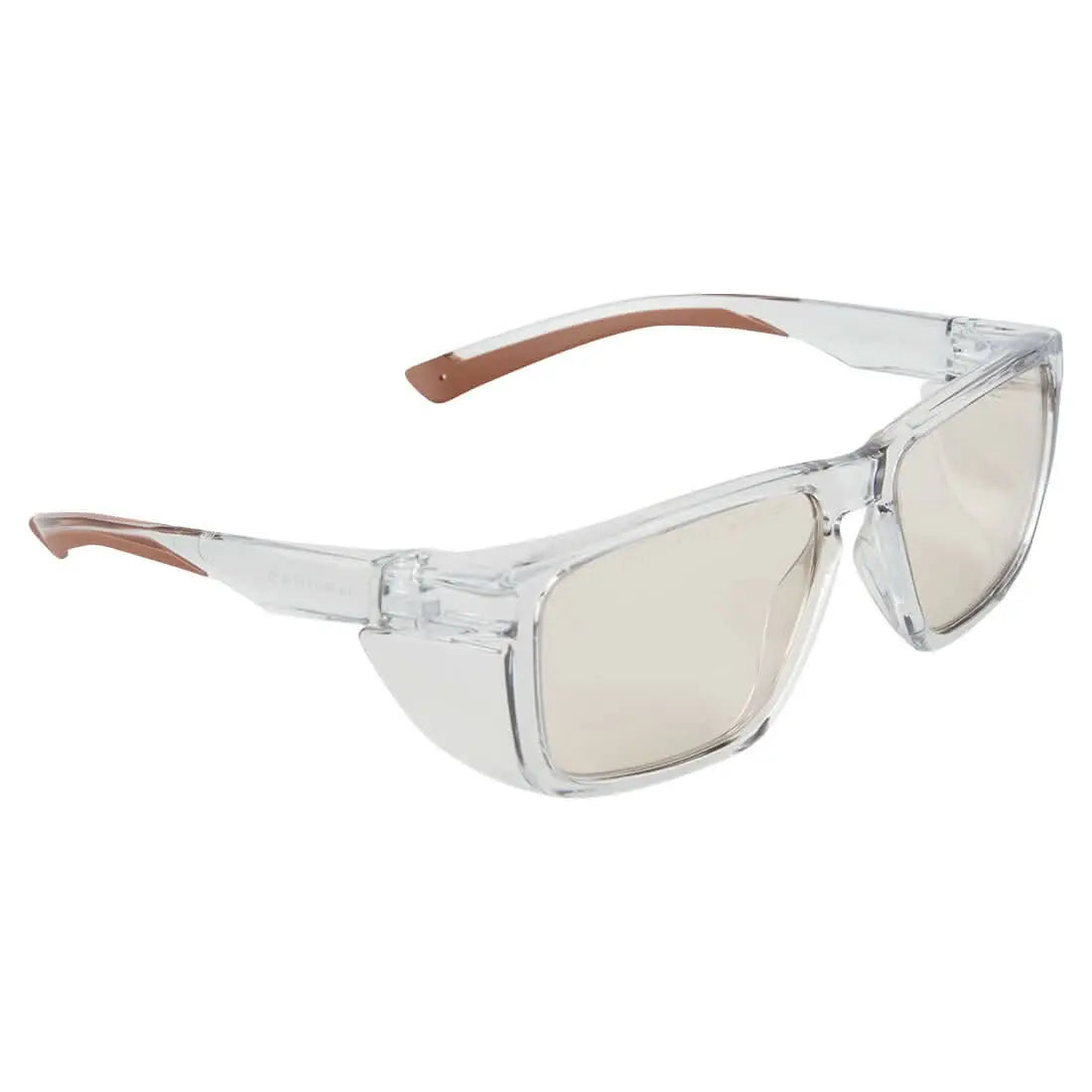 Portwest Side Shields Safety Glasses PS26 - Brown - Customisable PPE
