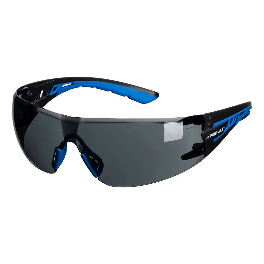 Portwest Tech Look Lite Kn Safety Glasses PS27 - Smoke - Customisable PPE