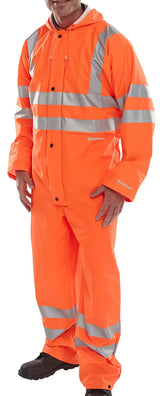 Beeswift Hi Vis Pu Breathable Coverall Puc - Orange - Customisable Coveralls