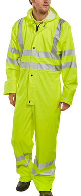 Beeswift Hi Vis Pu Breathable Coverall Puc471 - Saturn Yellow - Customisable Coveralls