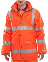 Beeswift Hi Vis Pu Jacket Puj - Orange - Customisable Jacket