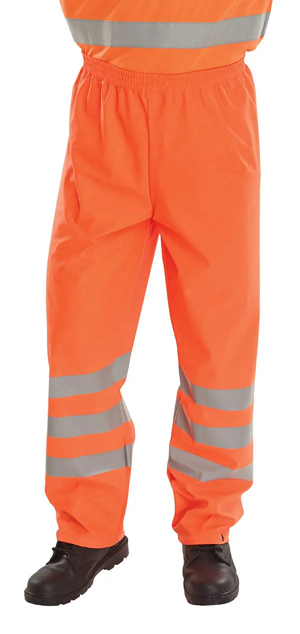 Beeswift Hi Vis Pu Overtrousers Put - Orange - Customisable Trousers