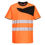 Portwest Pw2 Hi Vis Cotton Comfort T Shirt SS PW213 - Orange Black - Customisable Hi-Vis T-Shirts