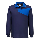 Portwest PW2 Cotton Comfort Polo Shirt LS PW218 - Navy Royal - Customisable Polos