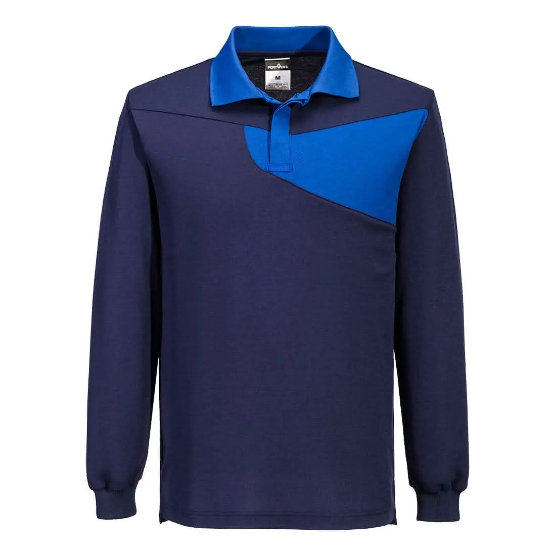 Portwest PW2 Cotton Comfort Polo Shirt LS PW218 - Navy Royal - Customisable Polos
