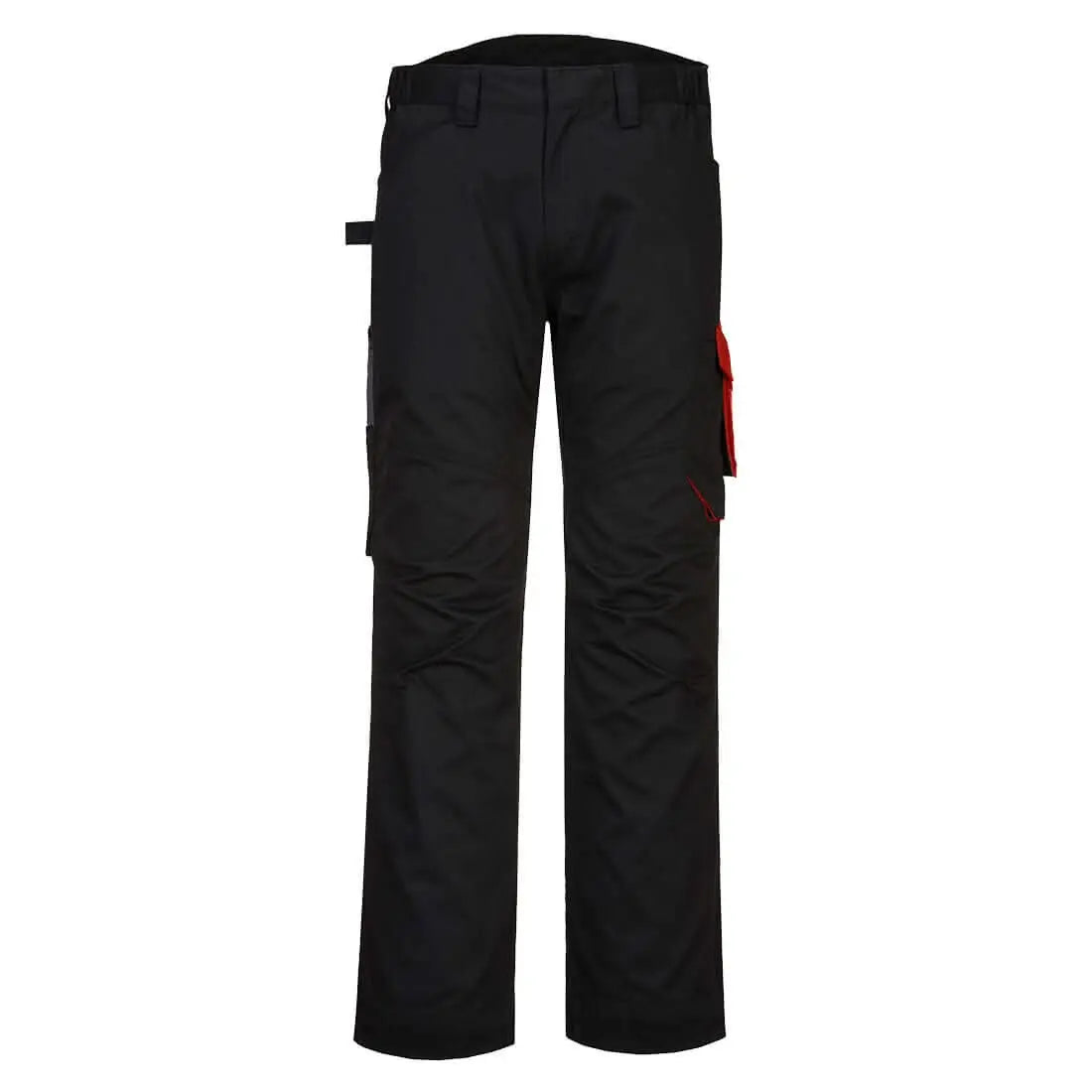 Portwest Pw2 Service Trousers PW240 - Black Red - Customisable Trousers