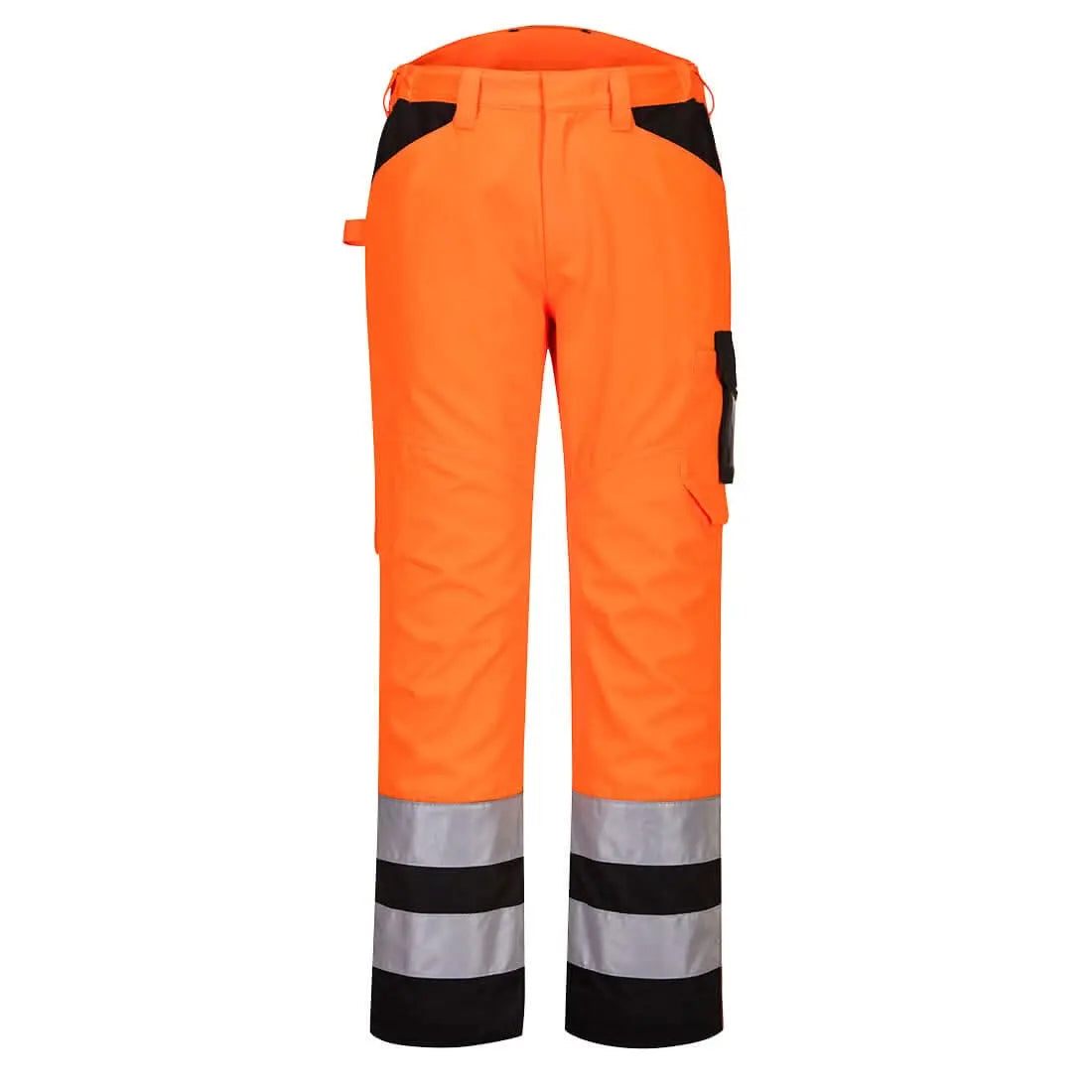 Portwest Pw2 Hi Vis Service Trousers PW241 - Orange Black - Customisable Hi-Vis Trousers
