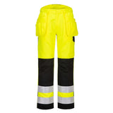 Portwest Pw2 Hi Vis Holster Pocket Trousers PW242 - Yellow Black - Customisable Hi-Vis Trousers