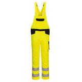 Portwest Pw2 Hi Vis Bib And Brace PW244 - Yellow Black - Customisable Coveralls