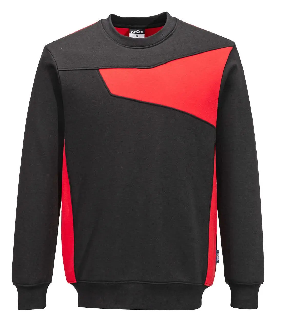 Portwest Pw2 Sweatshirt PW273 - Black Red - Customisable Sweatshirts