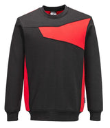 Portwest Pw2 Sweatshirt PW273 - Black Red - Customisable Sweatshirts