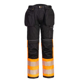 Portwest Pw3 Hi Vis Class 1 Holster Pocket Trousers PW307 - Orange Black - Customisable Hi-Vis Trousers