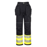 Portwest Pw3 Hi Vis Class 1 Holster Pocket Trousers PW307 - Yellow Black - Customisable Hi-Vis Trousers