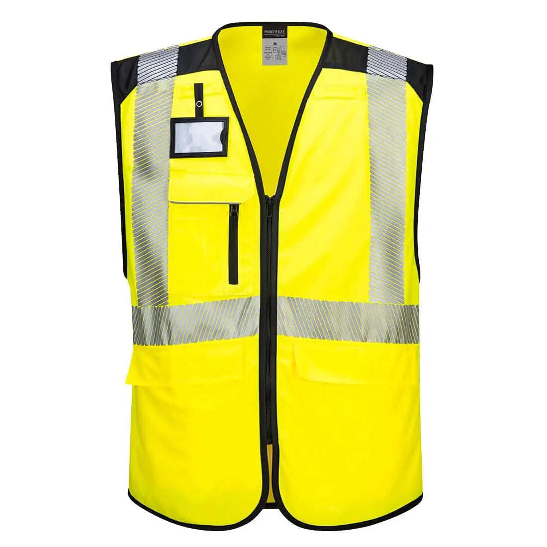 Portwest Pw3 Hi Vis Executive Vest PW309 - Yellow Black - Customisable HV Vest
