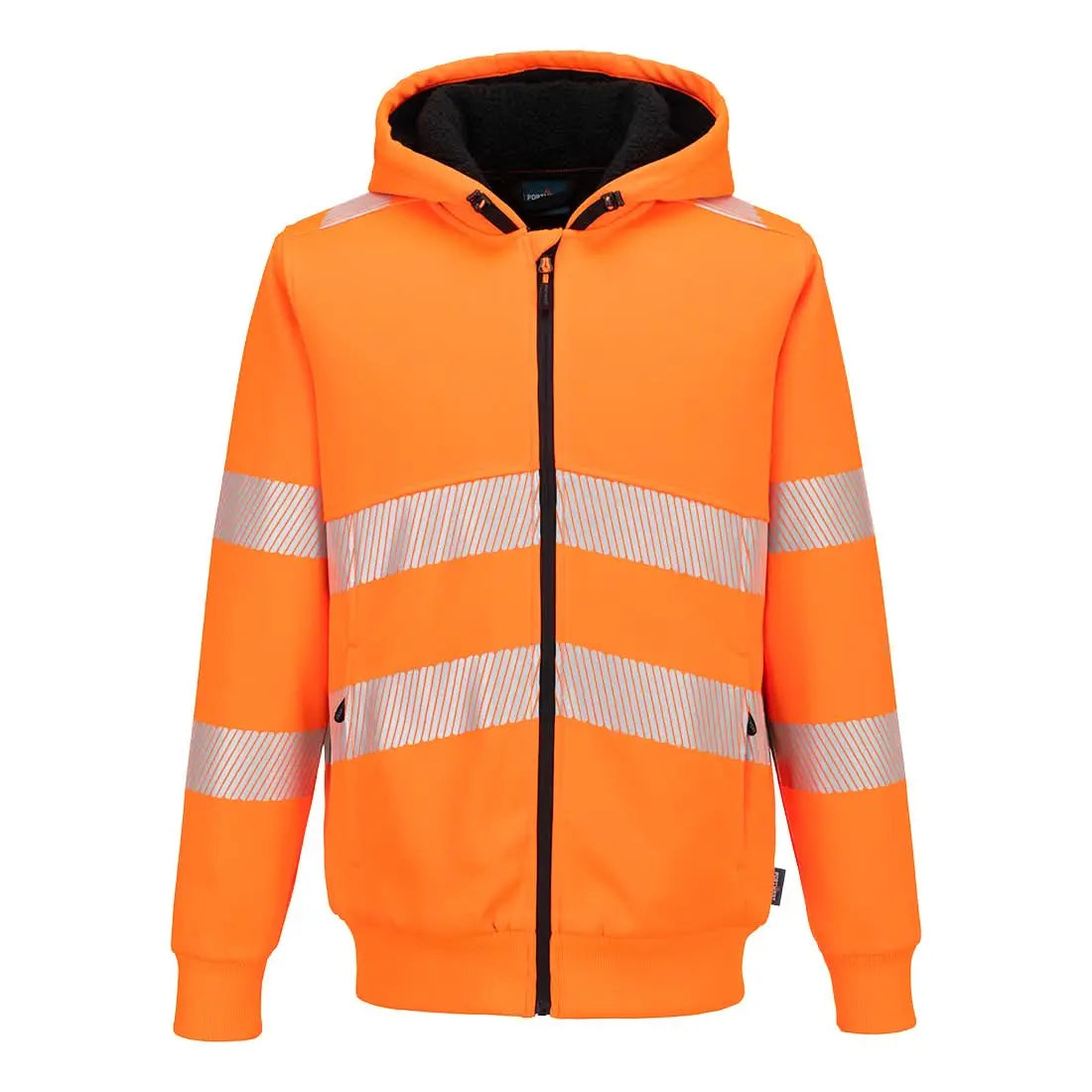 Portwest PW321 Hi Vis Zipped Winter Hoodie - Orange - Customisable Hi-Vis Sweatshirt