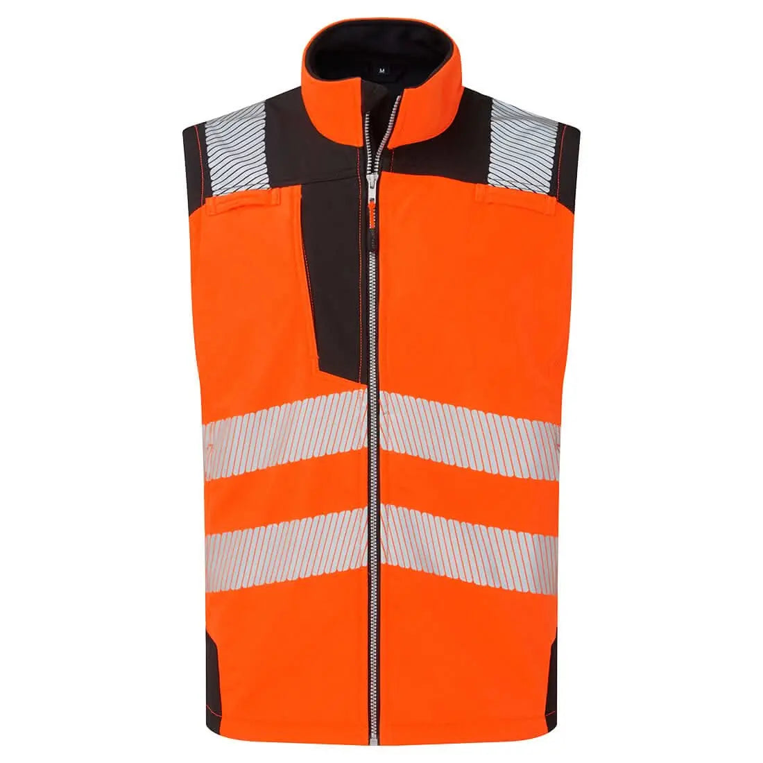 Portwest Hi Vis Softshell Gilet 3L PW325 - Orange Black - Customisable Bodywarmer