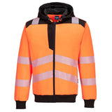 Portwest Pw3 Hi Vis Zip Hoodie PW327 - Orange Black - Customisable Hoodies