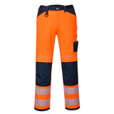 Portwest Pw3 Hi Vis Work Trousers PW340 - Orange Navy Short - Customisable Hi-Vis Trousers