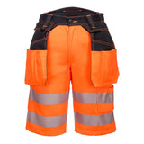 Portwest Pw3 Hi Vis Holster Pocket Shorts PW343 - Orange Black - Customisable Shorts