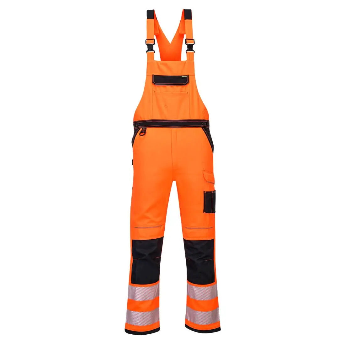 Portwest Pw3 Hi Vis Bib And Brace PW344 - Orange Black - Customisable Coveralls