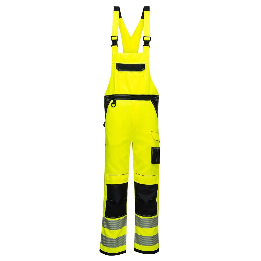 Portwest Pw3 Hi Vis Bib And Brace PW344 - Yellow Black - Customisable Coveralls