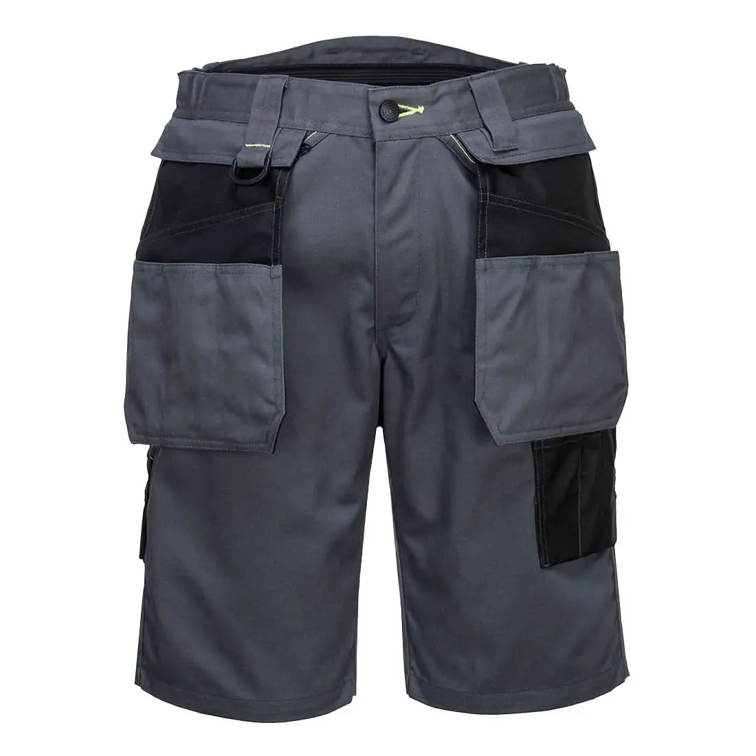 Portwest Pw3 Holster Work Shorts PW345 - Zoom Grey Black - Customisable Shorts