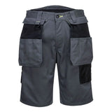 Portwest Pw3 Holster Work Shorts PW345 - Zoom Grey Black - Customisable Shorts