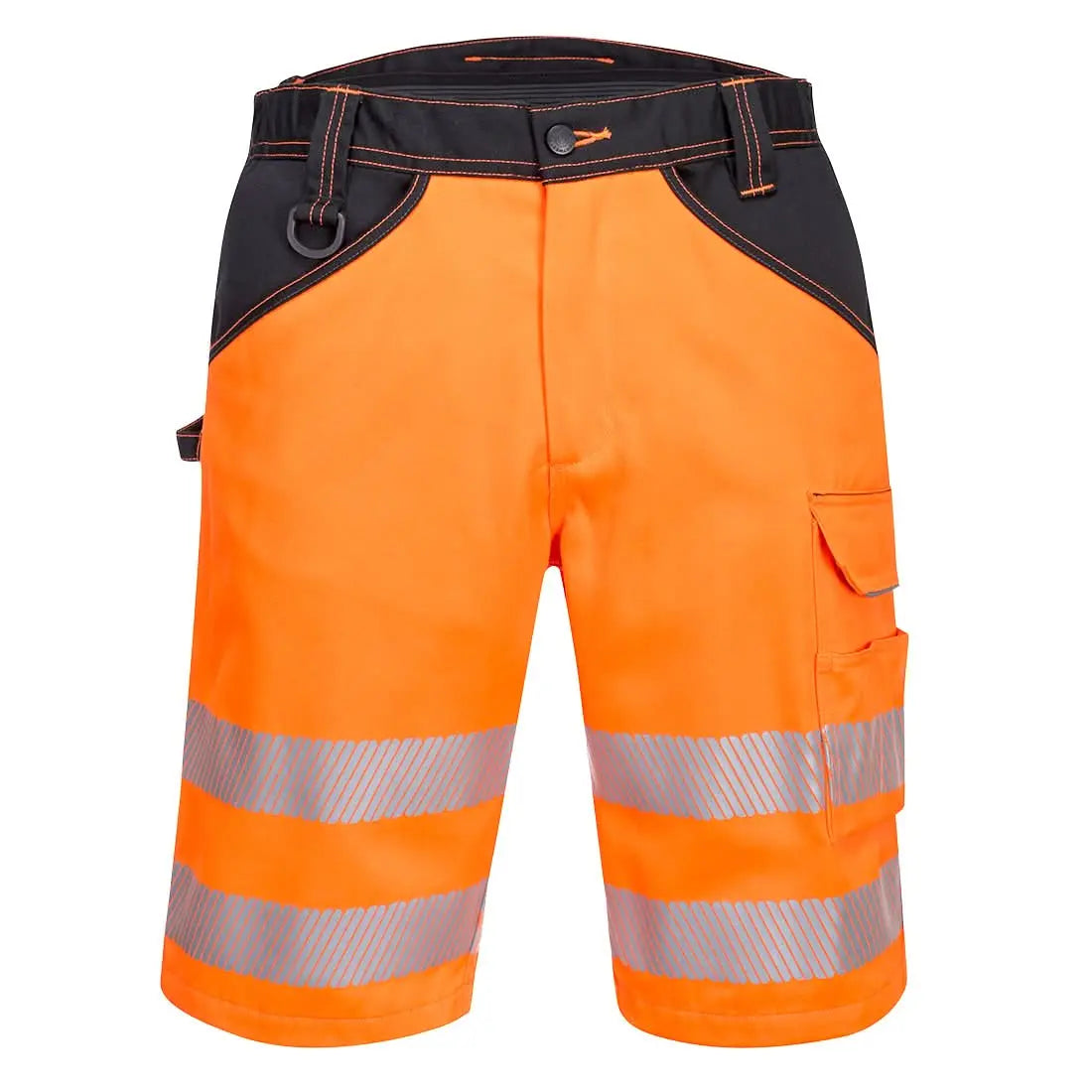 Portwest Pw3 Hi Vis Shorts PW348 - Orange Black - Customisable Shorts