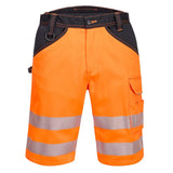 Portwest Pw3 Hi Vis Shorts PW348 - Orange Black - Customisable Shorts