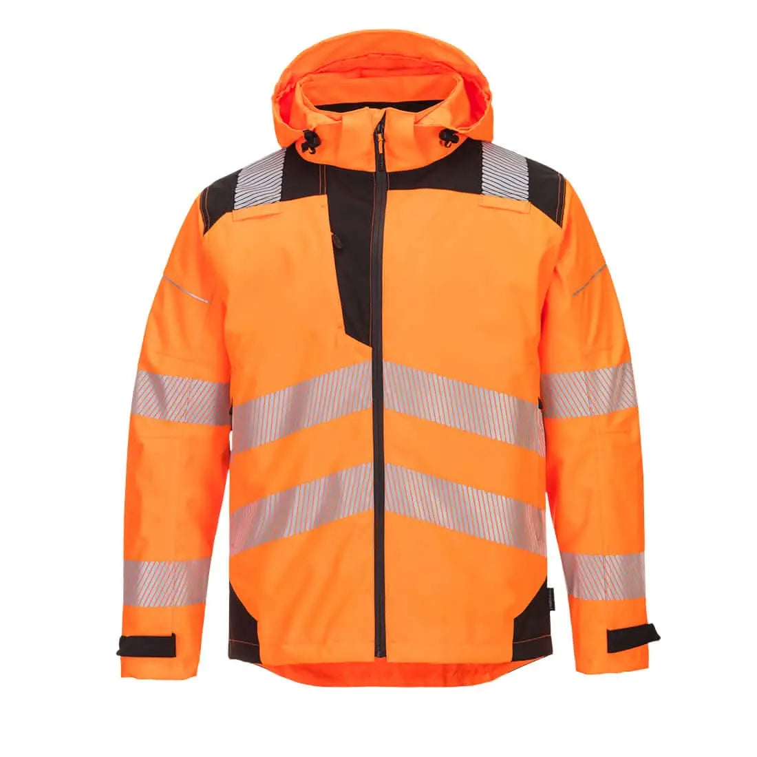 Portwest Pw3 Hi Vis Extreme Rain Jacket PW360 - Orange Black - Customisable Jacket
