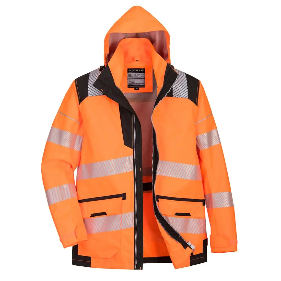 Portwest Pw3 Hi Vis Breathable 5 In 1 Jacket PW367 - Orange Black - Customisable Jacket