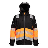 Portwest Pw3 Hi Vis Class 1 Extreme Rain Jacket PW368 - Orange Black - Customisable Jacket