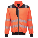 Portwest Pw3 Hi Vis Zip Sweatshirt PW370 - Orange Black - Customisable Hi-Vis Sweatshirt