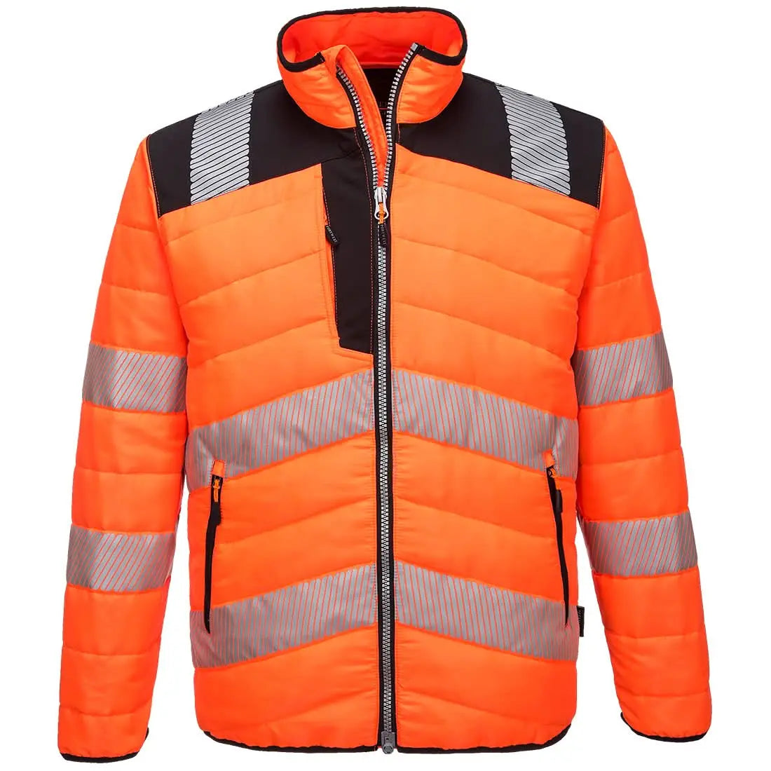 Portwest Pw3 Hi Vis Baffle Jacket PW371 - Orange Black - Customisable Jacket