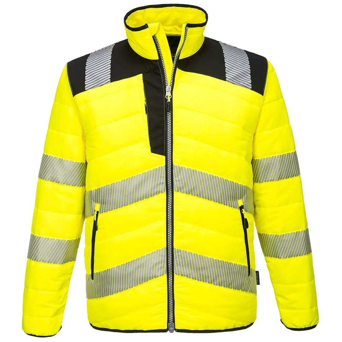Portwest Pw3 Hi Vis Baffle Jacket PW371 - Yellow Black - Customisable Jacket
