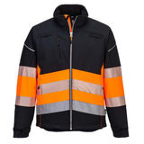 Portwest Pw3 Hi Vis Class 1 Softshell 3L PW375 - Black Orange - Customisable Hi-Vis Jackets