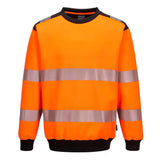 Portwest Pw3 Hi-vis Sweatshirt PW379 - Orange Black - Customisable Hi-Vis Sweatshirt