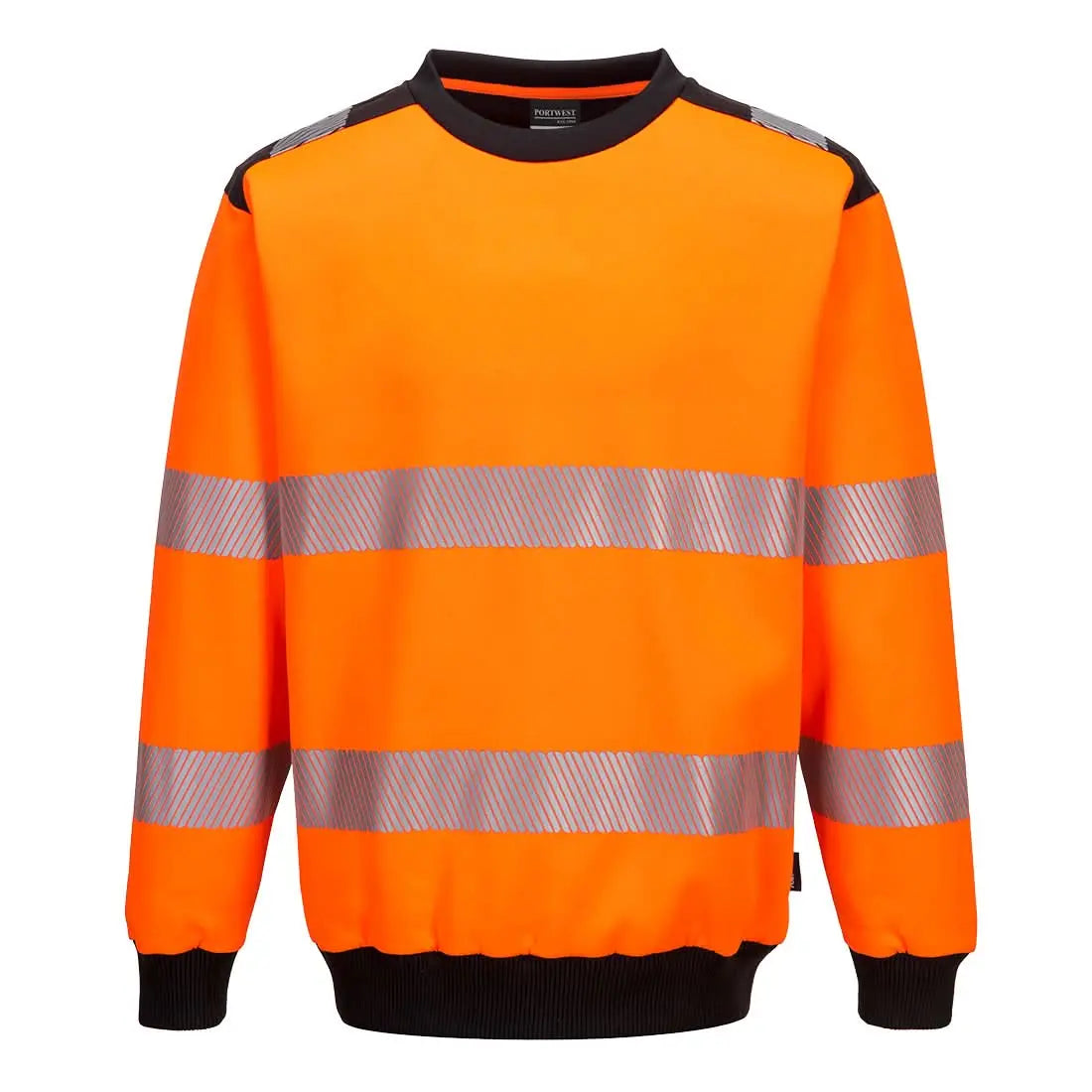 Portwest Pw3 Hi-vis Sweatshirt PW379 - Orange Black - Customisable Hi-Vis Sweatshirt