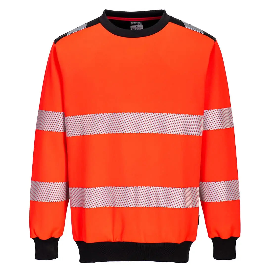 Portwest Pw3 Hi-vis Sweatshirt PW379 - Red Black - Customisable Hi-Vis Sweatshirt