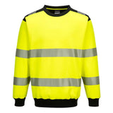 Portwest Pw3 Hi-vis Sweatshirt PW379 - Yellow Black - Customisable Hi-Vis Sweatshirt