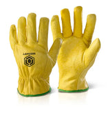 Beeswift Quality Lined Drivers Gloves Qldg - Yellow - Customisable Leather