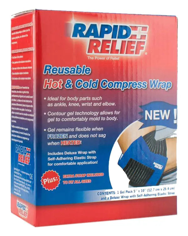 Rapid Relief Rapid Relief Universal Reusable Hot Cold Compress Wrap X Ra11250 - Blue 10" - Customisable Therapy