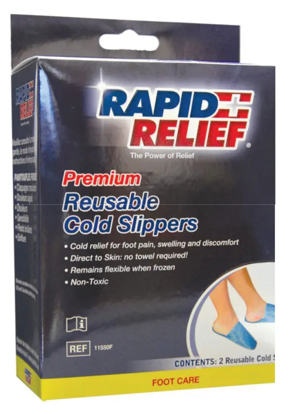 Rapid Relief Rapid Relief Premium Reusable Hot Cold Slippers X Ra11550 - Blue 12" - Customisable Therapy