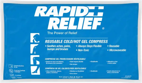 Rapid Relief Rapid Relief Reusable Hot Cold Gel Compress X Ra12259 - White 9" - Customisable Therapy