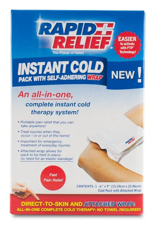 Rapid Relief Rapid Relief Instant Cold Pack With Self Adhering Wrap X Ra11357 - White 9" - Customisable Therapy