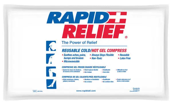 Rapid Relief Rapid Relief Deluxe Hot Cold Gel Compress With Contour Gel X Ra402 - White 10" - Customisable Therapy